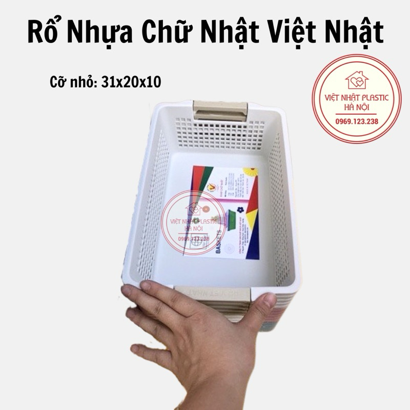 Rổ Nhựa Chữ Nhật Việt Nhật 44x30x15cm- 1196/1197/1198, rổ nhựa chữ nhật đa năng | BigBuy360 - bigbuy360.vn