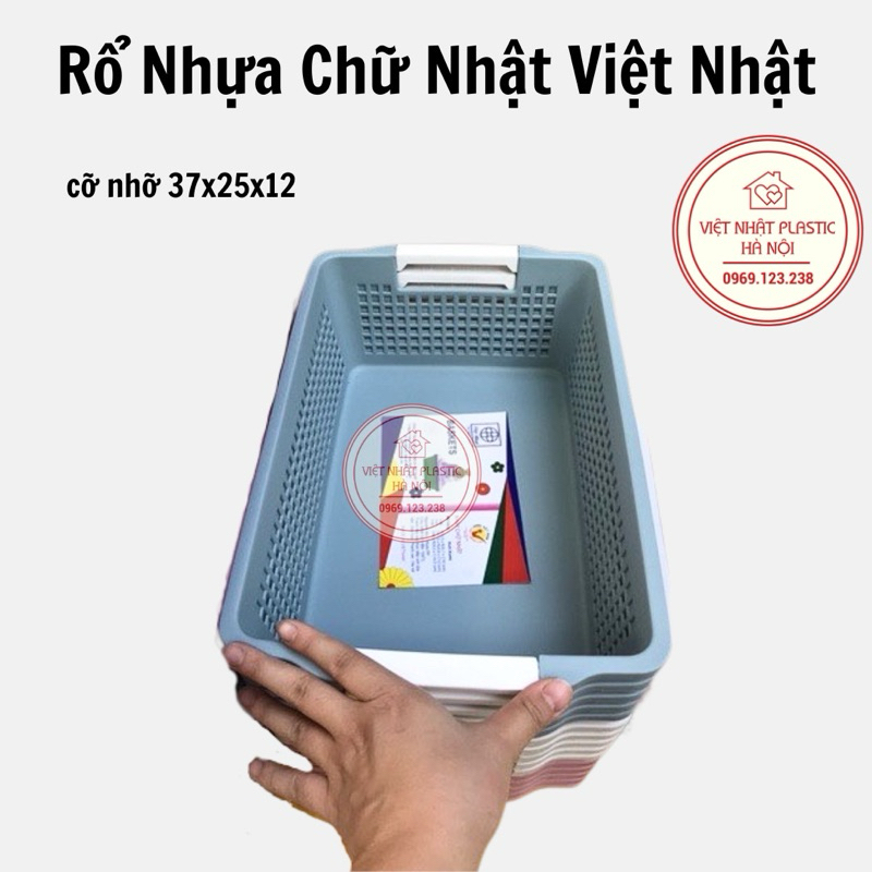 Rổ Nhựa Chữ Nhật Việt Nhật 44x30x15cm- 1196/1197/1198, rổ nhựa chữ nhật đa năng | BigBuy360 - bigbuy360.vn