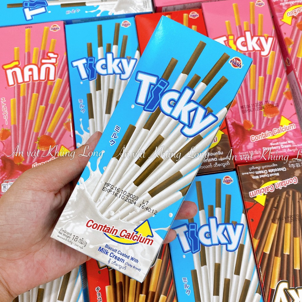 Bánh Que Ticky Socola Sữa Thái Lan, Bánh Quy Que Phủ Kem