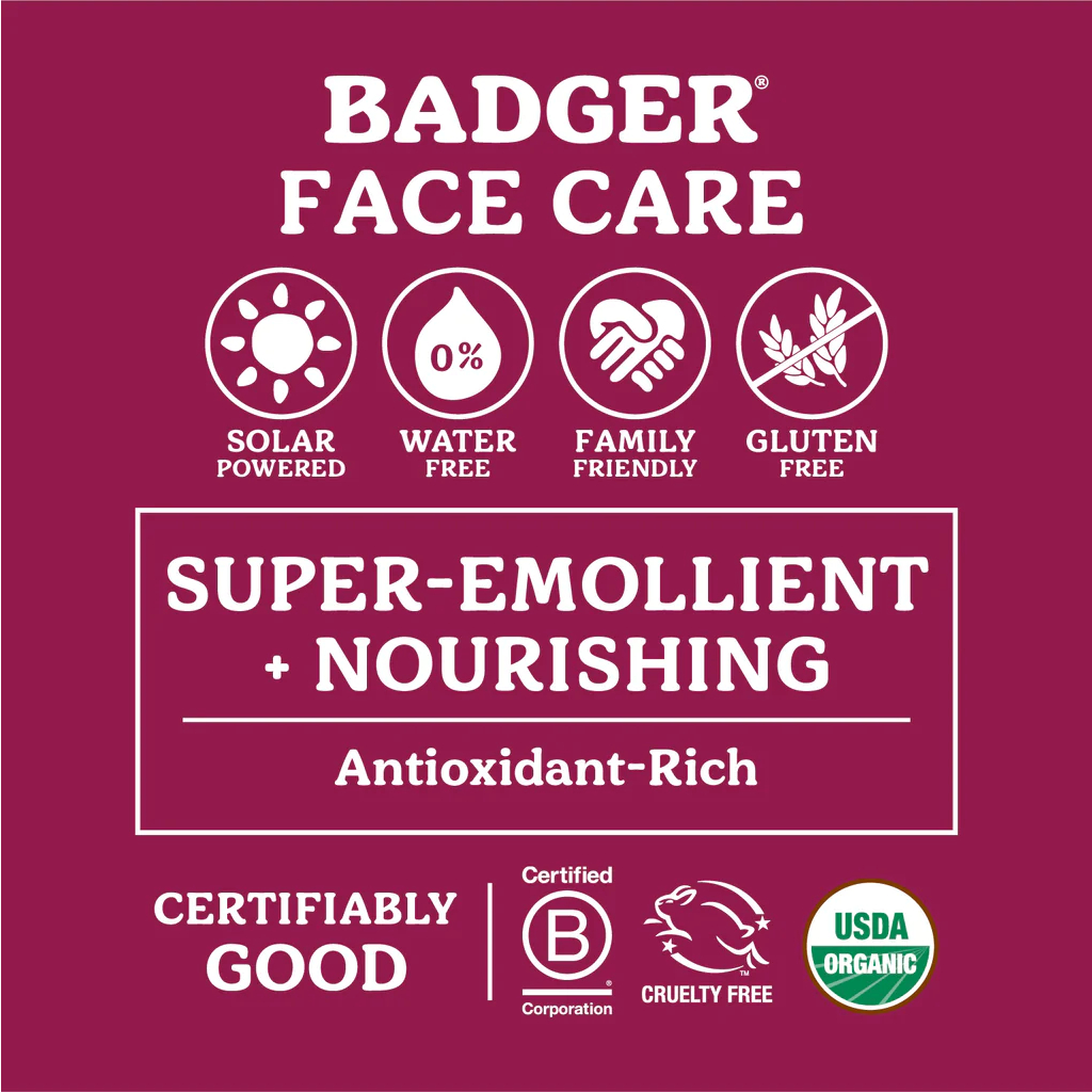 Sáp Dưỡng Hữu Cơ Hoa Hồng Dưỡng Ẩm Sâu Da Mặt Khô Lão Hóa Nhập Khẩu Mỹ BADGER Rose Beauty Balm USDA Organic 28g