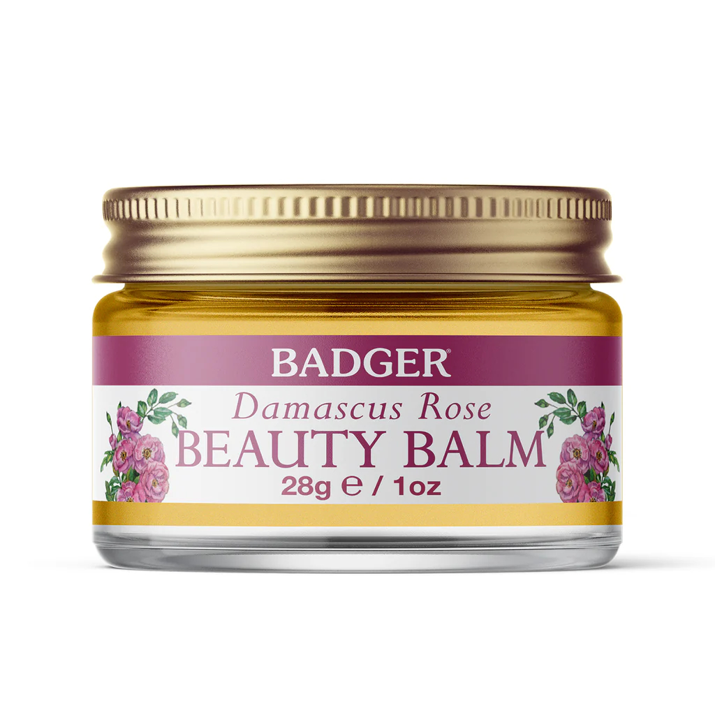 Sáp Dưỡng Hữu Cơ Hoa Hồng Dưỡng Ẩm Sâu Da Mặt Khô Lão Hóa Nhập Khẩu Mỹ BADGER Rose Beauty Balm USDA Organic 28g