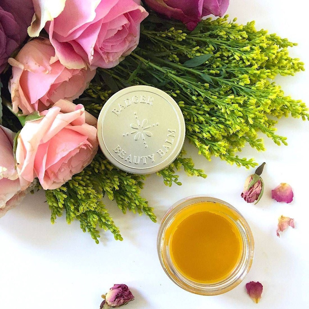 Sáp Dưỡng Hữu Cơ Hoa Hồng Dưỡng Ẩm Sâu Da Mặt Khô Lão Hóa Nhập Khẩu Mỹ BADGER Rose Beauty Balm USDA Organic 28g