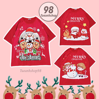 Áo Thun Tay Lỡ Giáng Sinh Merry Christmas Nam Nữ Freesize 38-65kg