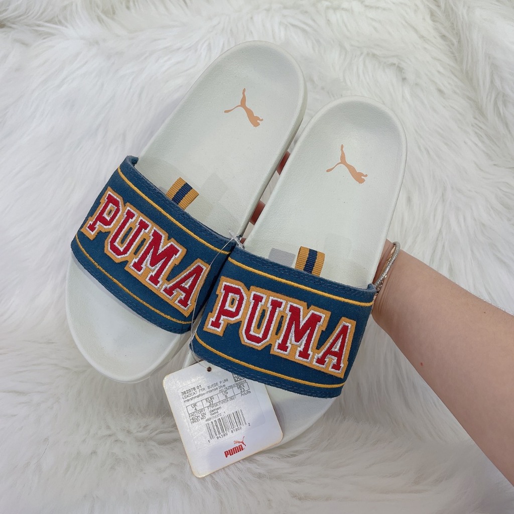 Chính Hãng - Dép P.u.m.a Suede - P.Uni -  White - Code: 382078 01
