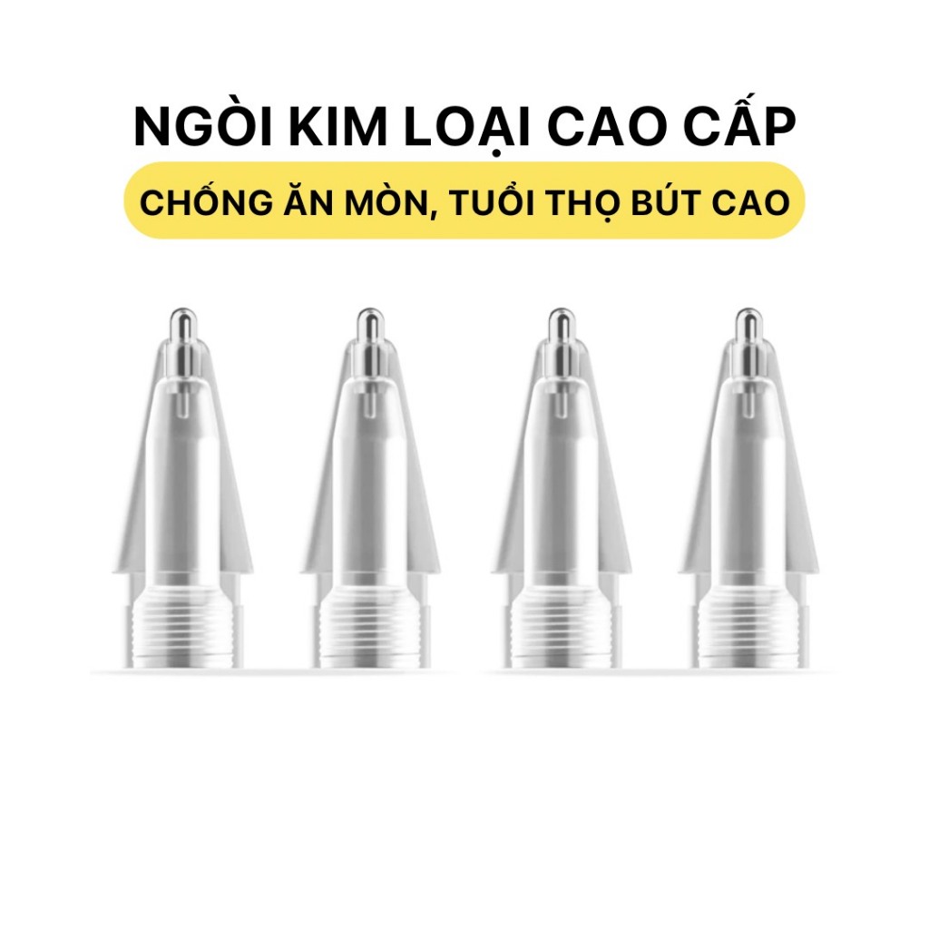Đầu bút thay thế cao su - Ngòi kim loại ngắn dài dùng cho bút nhà táo 1/2