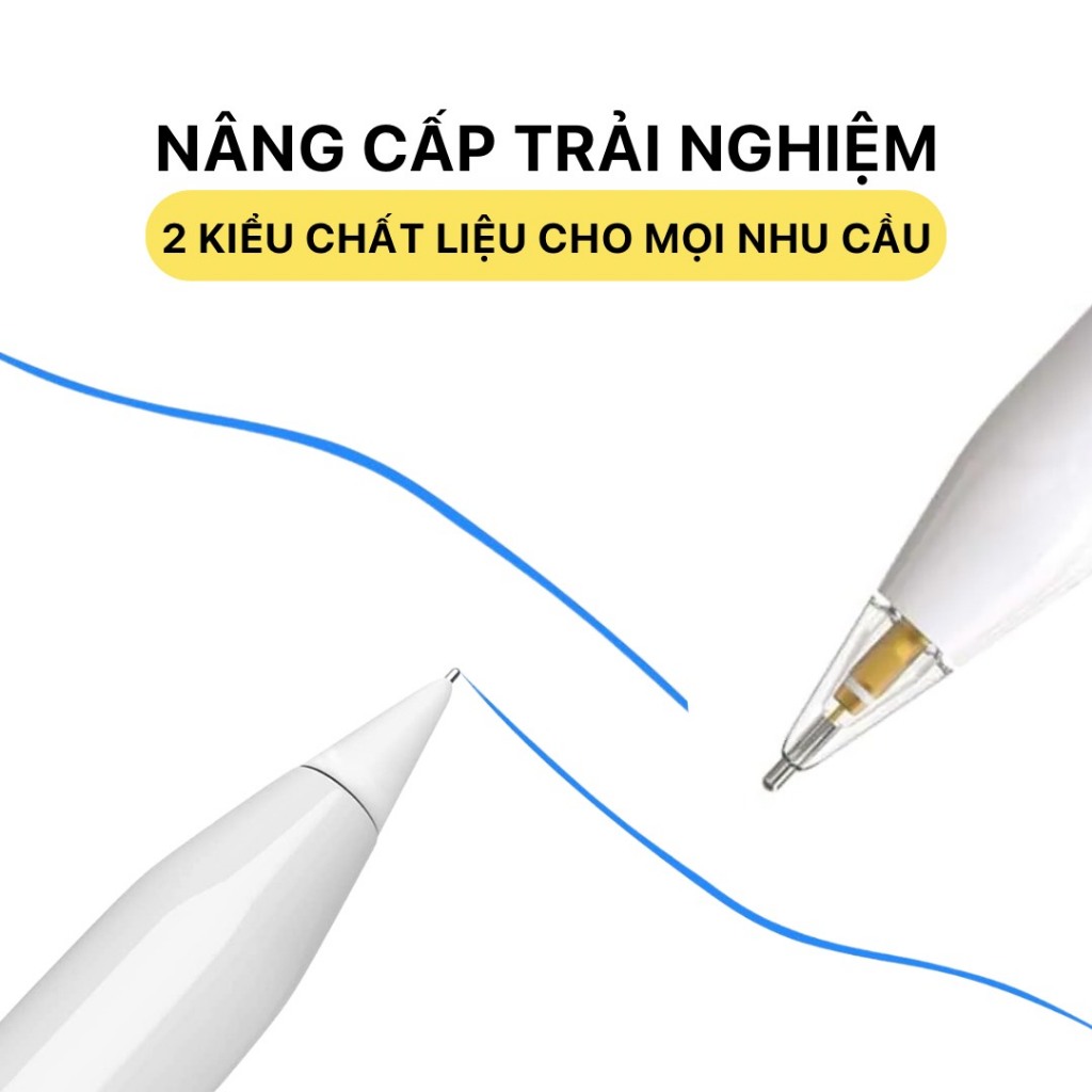 Đầu bút thay thế cao su - Ngòi kim loại ngắn dài dùng cho bút nhà táo 1/2