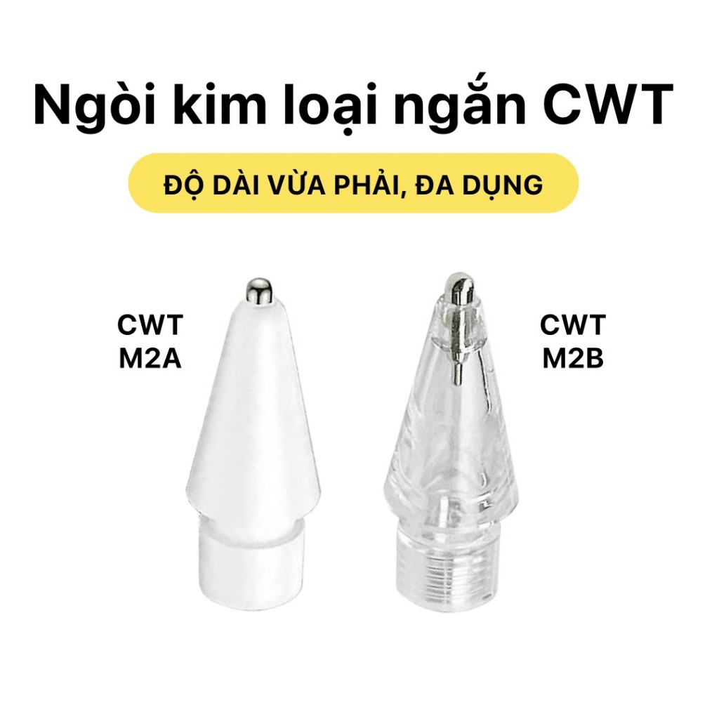 Đầu bút thay thế cao su - Ngòi kim loại ngắn dài dùng cho bút nhà táo 1/2