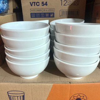 Bộ 10 chén sứ trắng trơn ăn cơm sứ tráng men an toàn tiện dụng