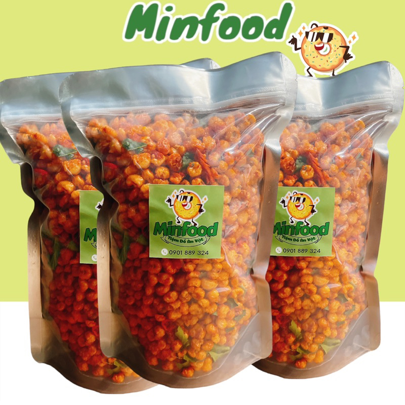 Bắp sấy khô bò lá chanh Minfood Ngô cay giòn xóc bò lá chanh loại 1 gói gần 500gr