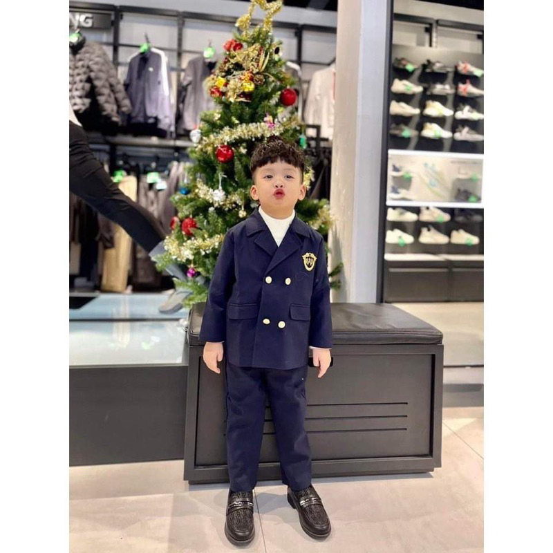 Bộ bé trai,Sét vest 2 chi tiết huy hiệu cho bé 8 đến 30kg