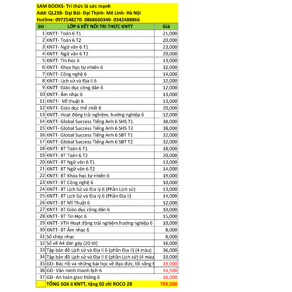 SGK Lớp 6 KNTT bán lẻ kèm bút chì 2B STAEDTLER 10k