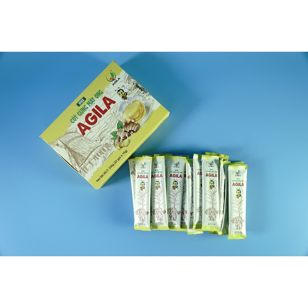 Hộp nước tinh chất cốt gừng mật ong Agila tốt cho sức khỏe - Hộp 10 & 22 gói