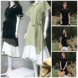 Đầm vintage thiết kế cách điệu gợn sóng tinh tế (VD14)