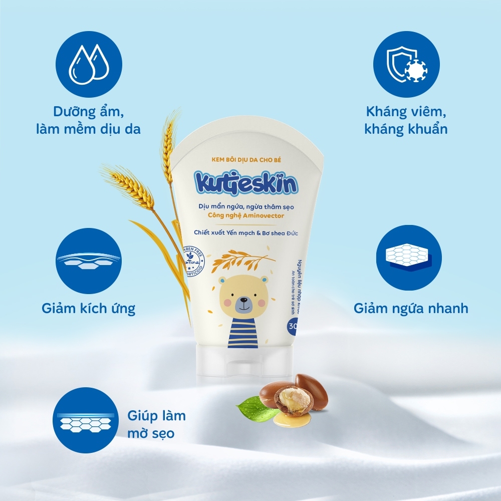 Kutieskin kem bôi dịu da cho bé bị muỗi đốt côn trùng cắn rôm sảy hoàn toàn thiên nhiên - 5g