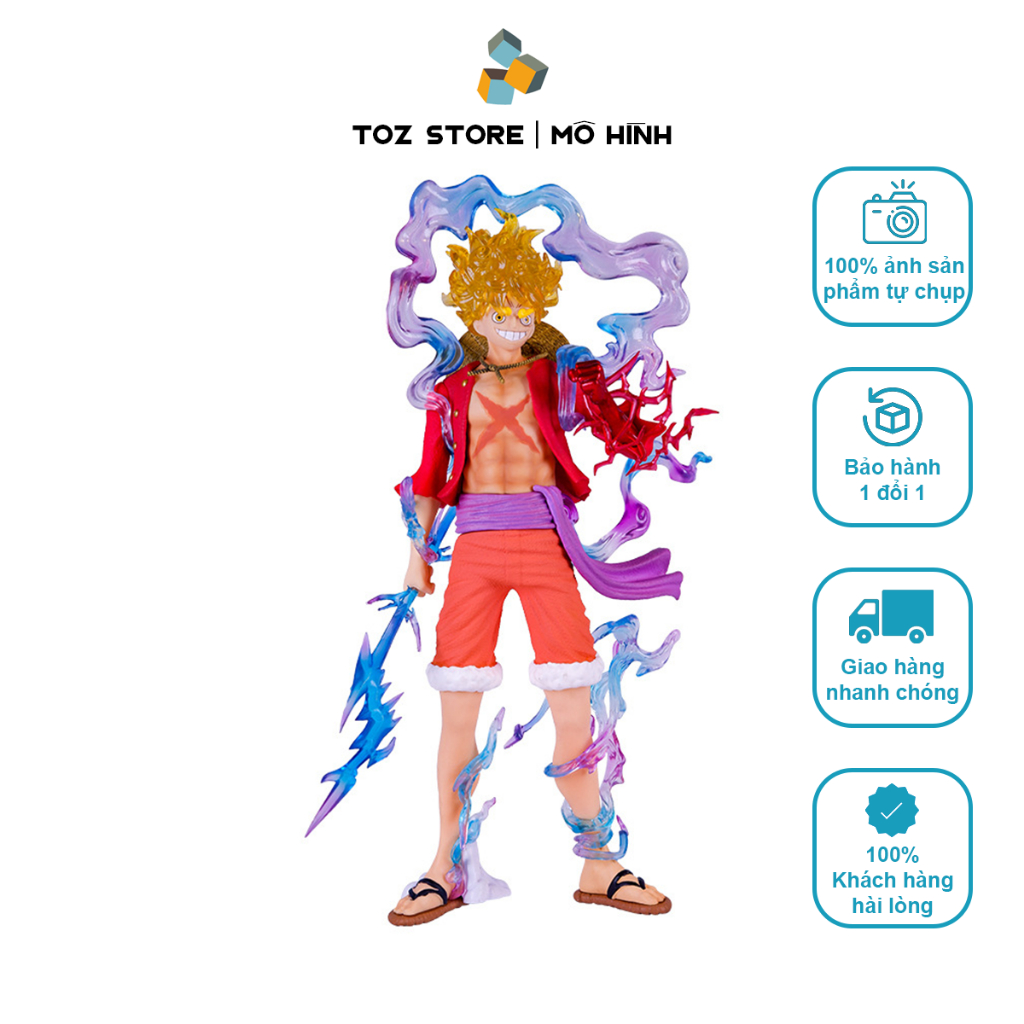Mô hình, Figure One Piece Monkey D. Luffy Gear 5 trạng thái chiến đấu cao 34cm - Fullbox Toz Store