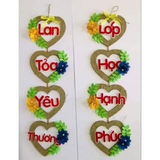 Khẩu hiệu Lan Tỏa Yêu Thương Lớp Học Hạnh Phúc, giá : 95k/ bộ