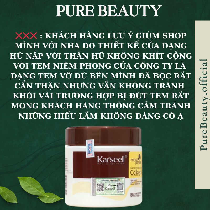 Kem ủ tóc KARSEELL MACCA COLLAGEN 500ML dưỡng tóc mềm mượt phục hồi hư tổn lấy lại thanh xuân cho mái tóc