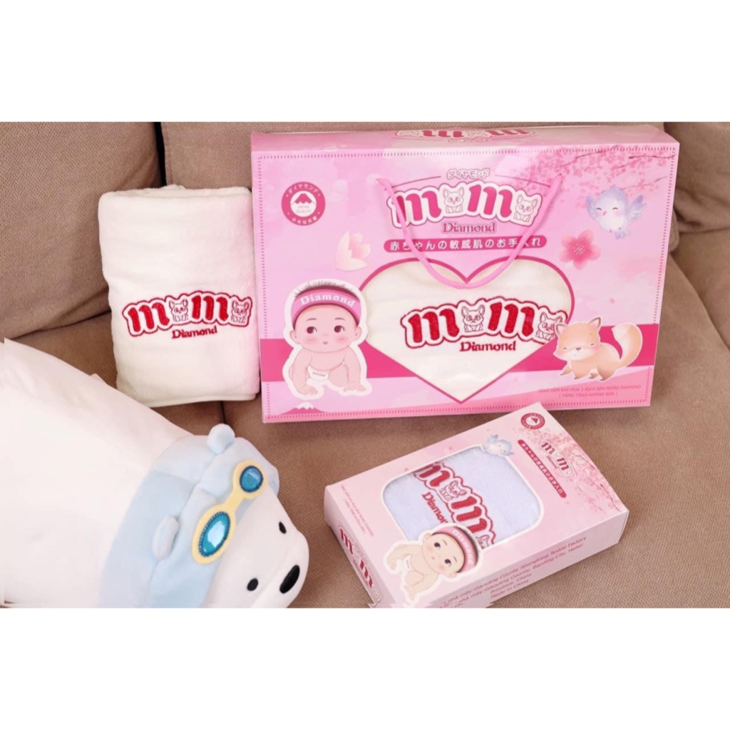 KHĂN TẮM SIÊU THẤM KÍCH THƯỚC 70*140CM QUÀ BỈM MOMO DIAMOND CHO BÉ