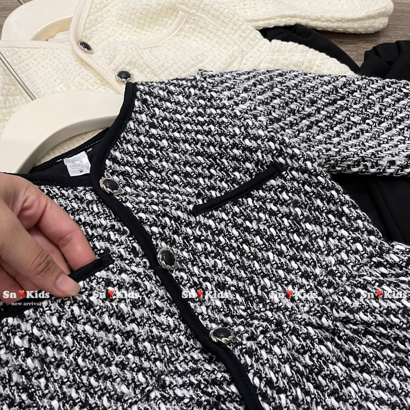 Set áo dạ pelum quần tim loe bé gái