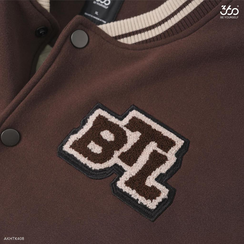 Áo khoác bomber nam form rộng thương hiệu thời trang 360 Boutique trẻ trung chất liệu nỉ cào bông cao cấp - AKHTK408