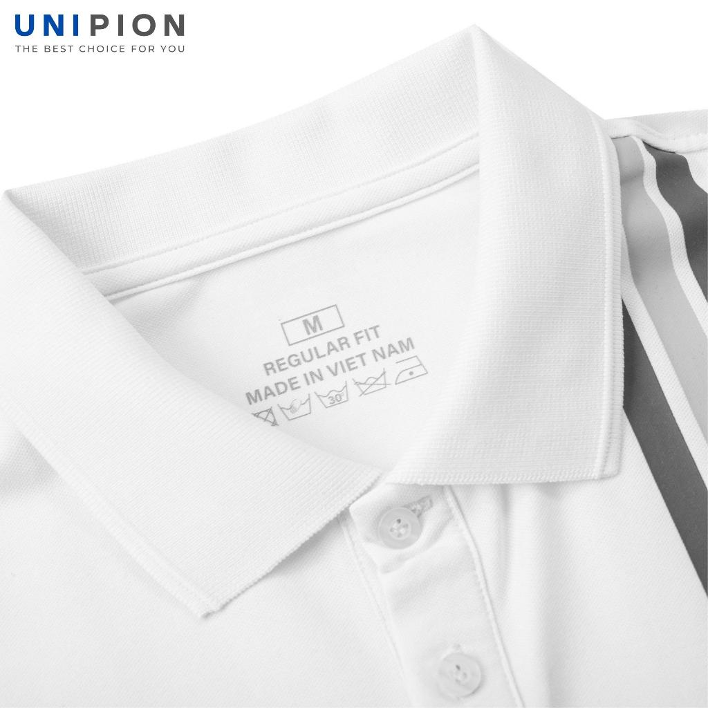 Áo polo nam UNIPION phối sọc in chất cotton CVC thấm hút, co giãn, thoáng mát kiểu dáng trẻ trung, năng động - AT175