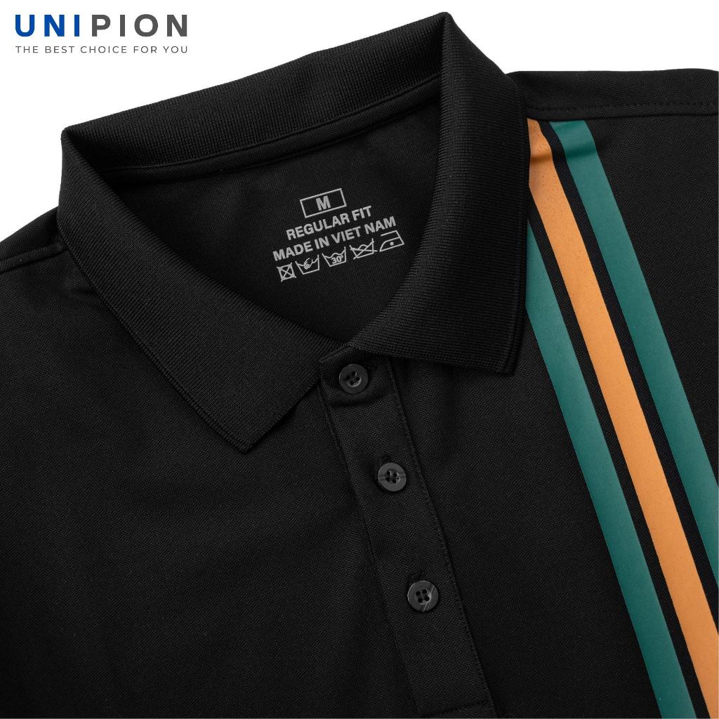 Áo polo nam UNIPION phối sọc in chất cotton CVC thấm hút, co giãn, thoáng mát kiểu dáng trẻ trung, năng động - AT175