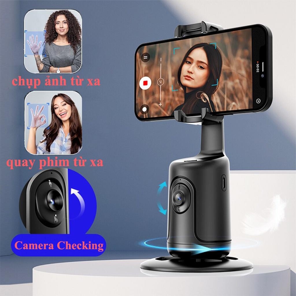 Giá Đỡ Điện Thoại Gimbal P01 Có Camera Tự Theo Dõi Chuyển Động Xoay 360 Độ , Không Cần App Cho Vlog, Livestream, Video.