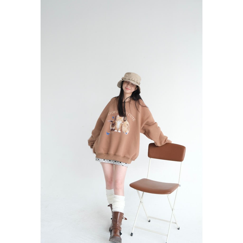 Áo nỉ bông Stop being cute TKP155 LOLLIE STUDIO