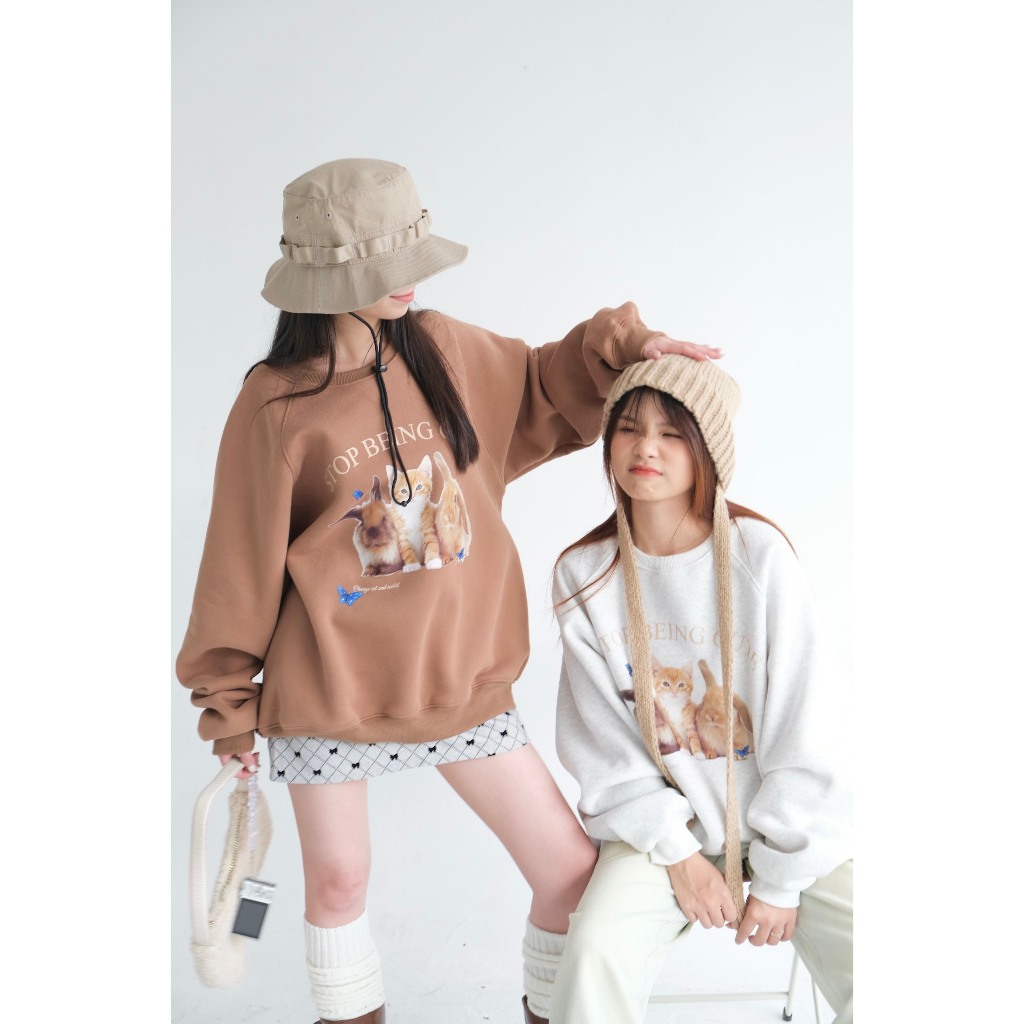 Áo nỉ bông Stop being cute TKP155 LOLLIE STUDIO