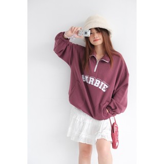LOLLIE STUDIO - Áo nỉ cổ khoá TKP153 áo nỉ dài tay thu đông in chữ thiết kế năng động dễ phối đồ