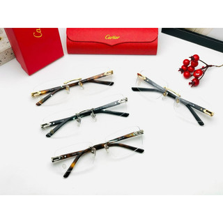 [ Mẫu Mới ] Gọng kính khoan Titanium kính Catier