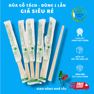 100 đôi đũa gỗ dùng 1 lần - đũa gỗ mỡ đóng túi nilon hàng đẹp - 230929