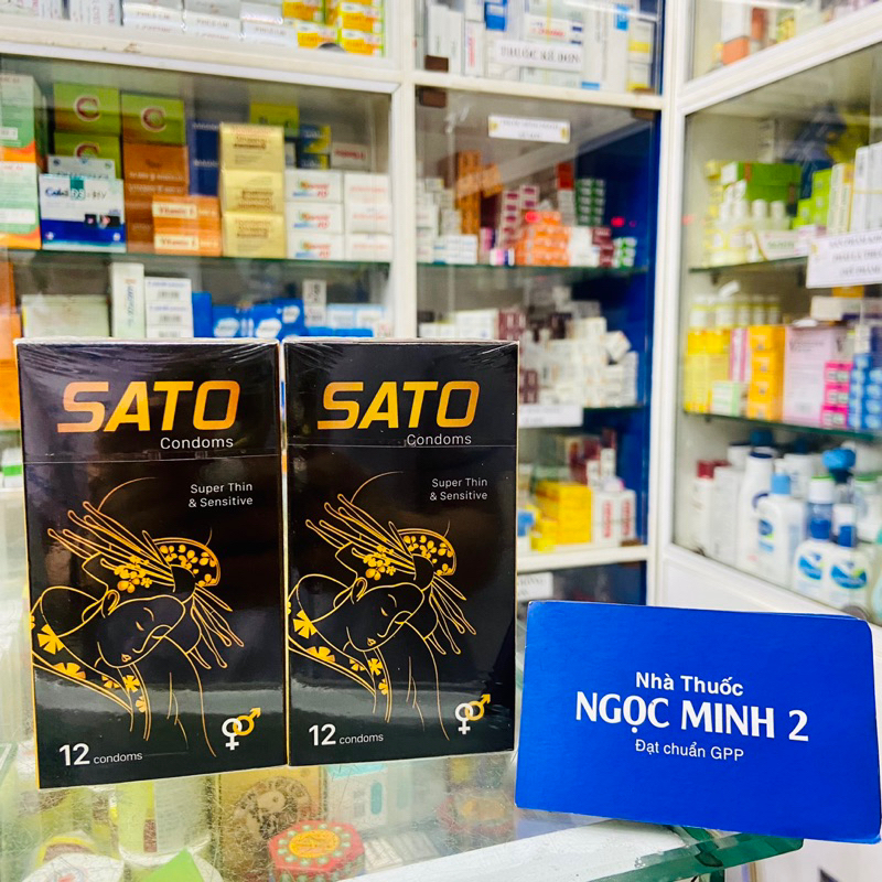 ✅  Bao Cao Su Sato condoms chuẩn Nhật 100% cao su tư nhiên  hộp 12 cái ,3 cái
