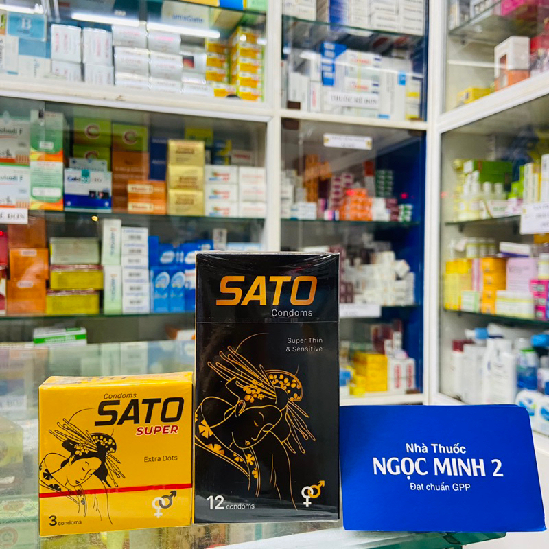 ✅  Bao Cao Su Sato condoms chuẩn Nhật 100% cao su tư nhiên  hộp 12 cái ,3 cái