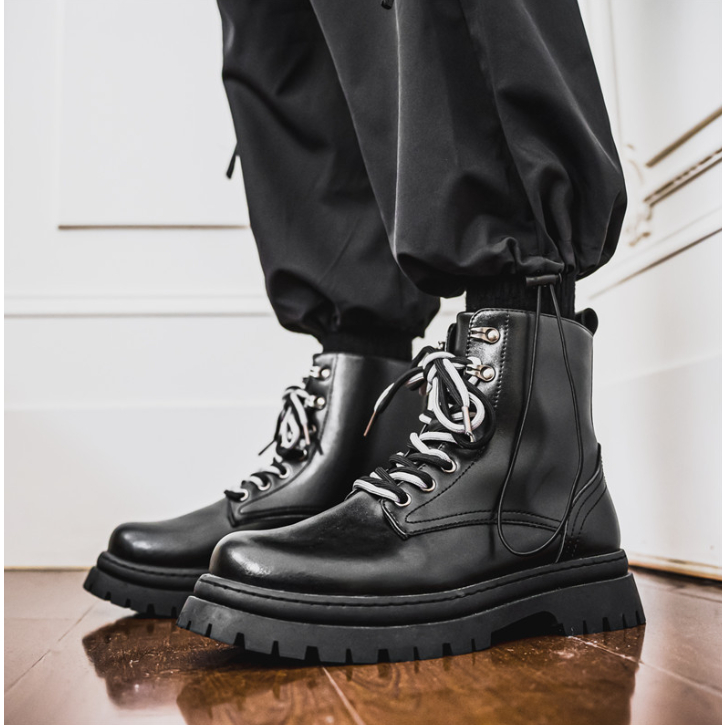Giày cao cổ -Bốt cổ cao dr martens phiên bản 2024 INF - 1 (2 bản đen đế đen và đen đế kem)