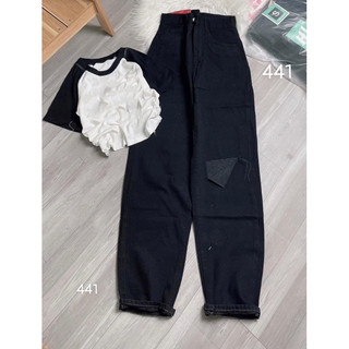 Baggy Jeans Lưng Cao Rách L