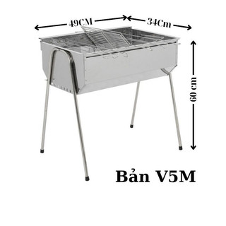 Bếp nướng than hoa mô tơ tự động xoay inox 100% bản V5M bảo hành 12 tháng