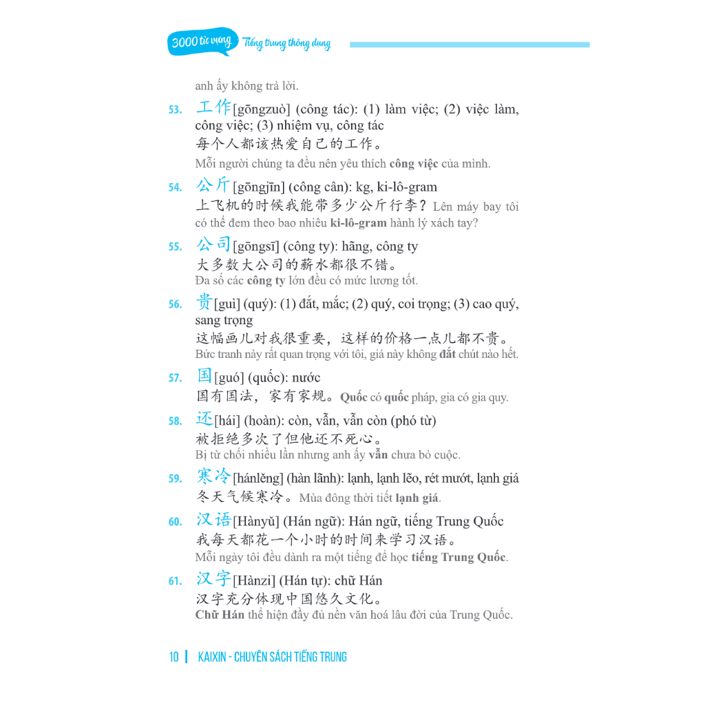 Sách- 3000 Từ vựng Tiếng Trung thông dụng