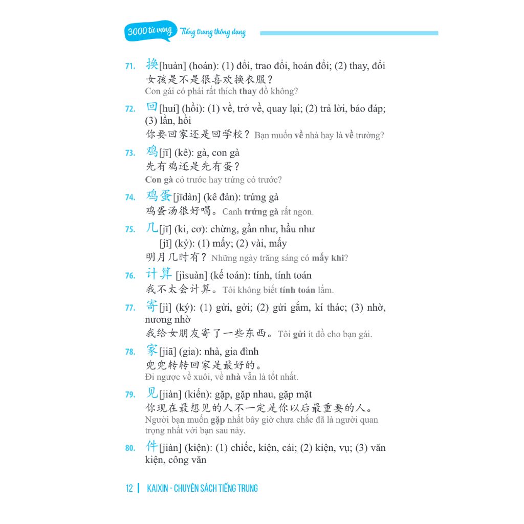 Sách- 3000 Từ vựng Tiếng Trung thông dụng
