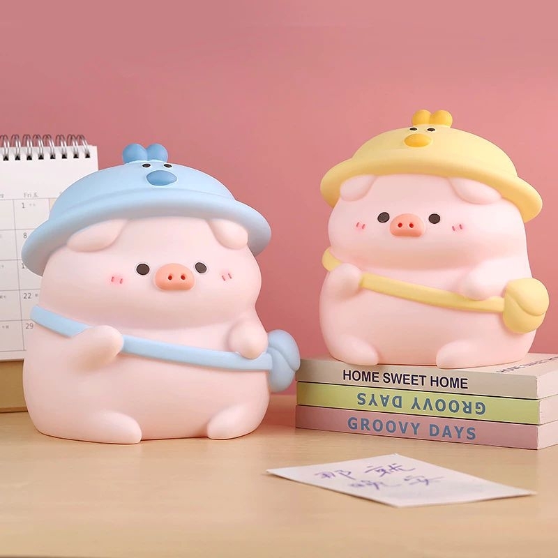 Tượng Thạch cao heo đội nón