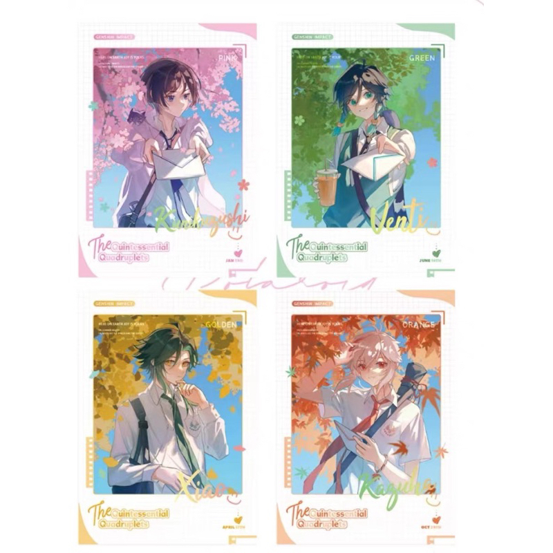 Card bo góc pola Genshin Impact Anemo Boys Học Trưởng Đưa Thư Tình hàng artist có bản quyền