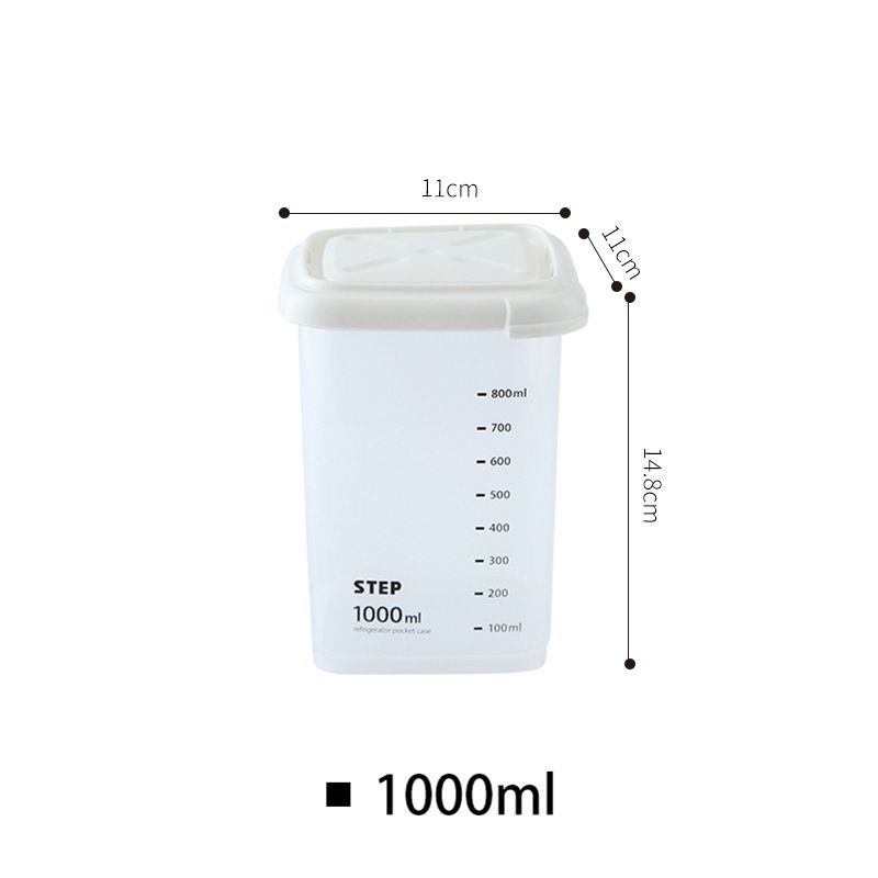 Hộp Nhựa Vuông Đựng Thực Phẩm, Ngũ Cốc Có Thang Chia Vạch Định Mức, Hộp Trong Suốt Hình Vuông Đựng Thực Phẩm