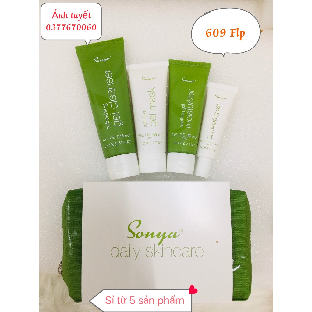 Bộ sản phẩm chăm sóc da cao cấp Sonya Daily Skincare System. 609Flp.