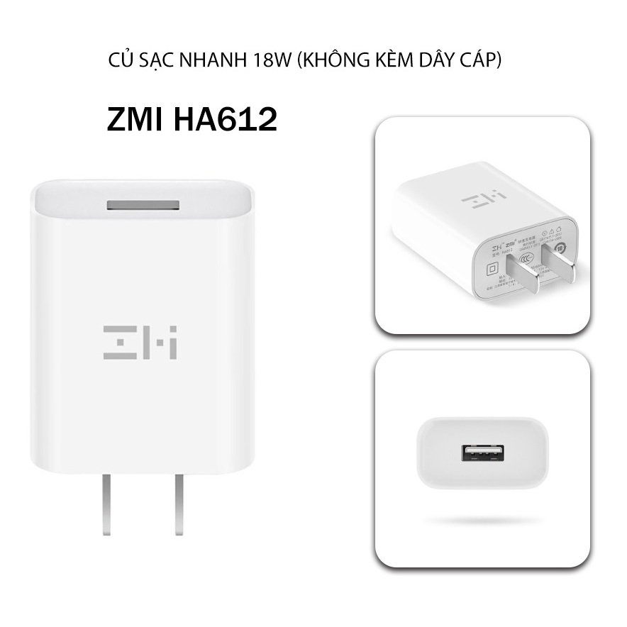 Củ sạc HA612 USB 18W ZMI