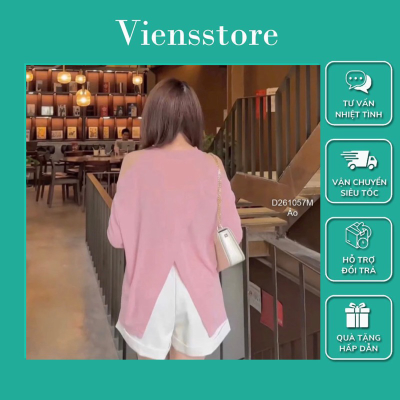 Áo thun tay dài khoét vai lưng đắp chéo sang trọng VIENS STORE