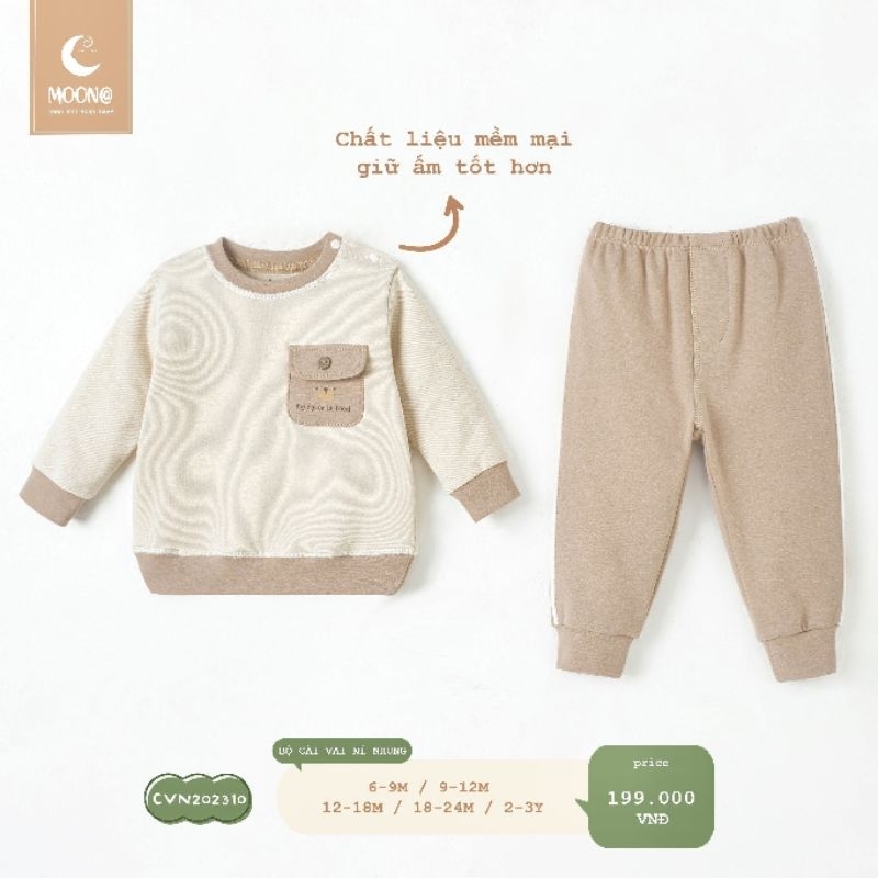 Bộ nỉ nhung cài vai Moon