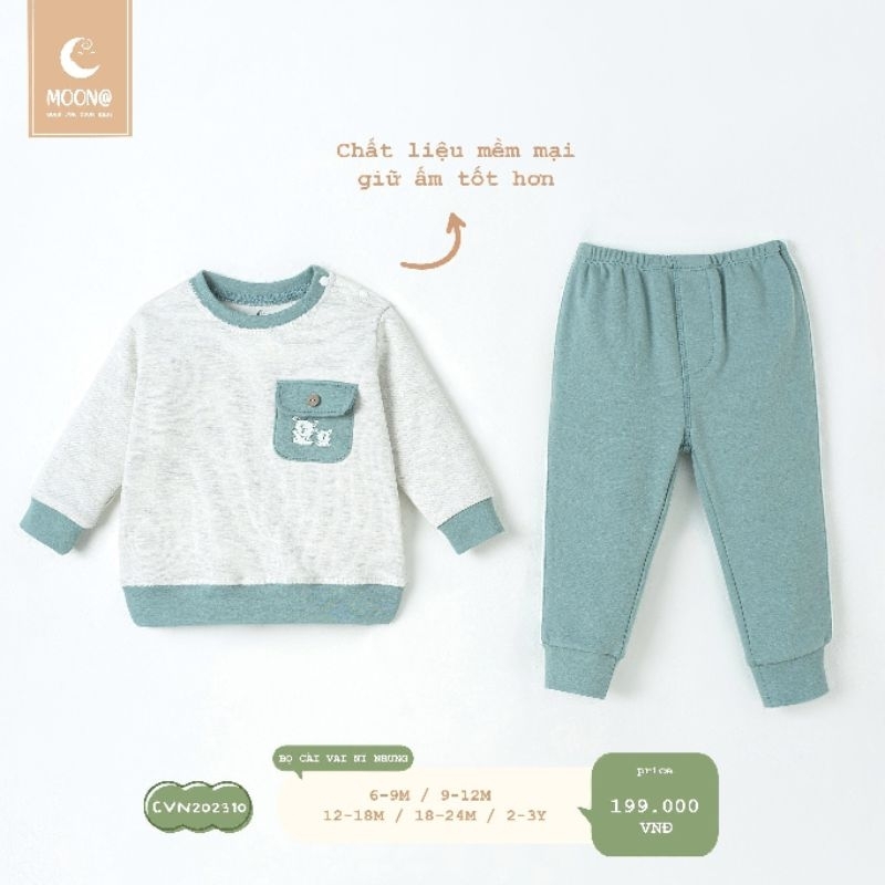 Bộ nỉ nhung cài vai Moon