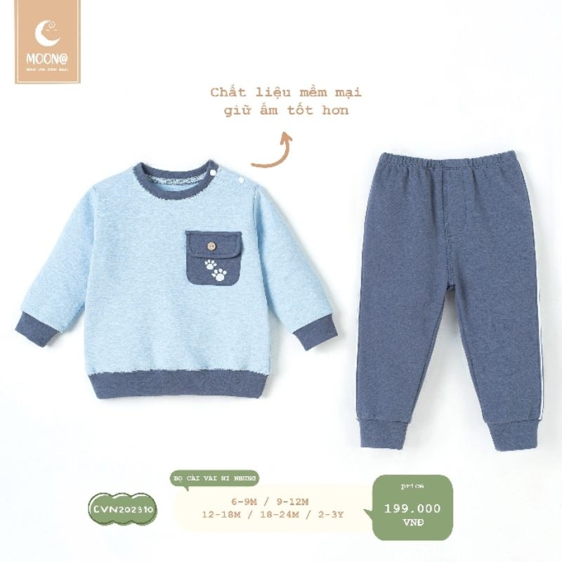 Bộ nỉ nhung cài vai Moon