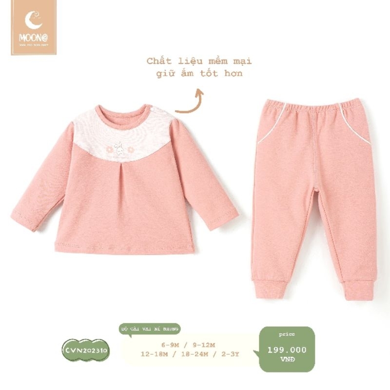 Bộ nỉ nhung cài vai Moon