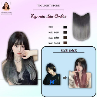  Tóc giả Ombre xám khói thẳng xoăn Koty tóc giả nửa đầu omber kẹp chữ u thời trang cho nữ - 26 
